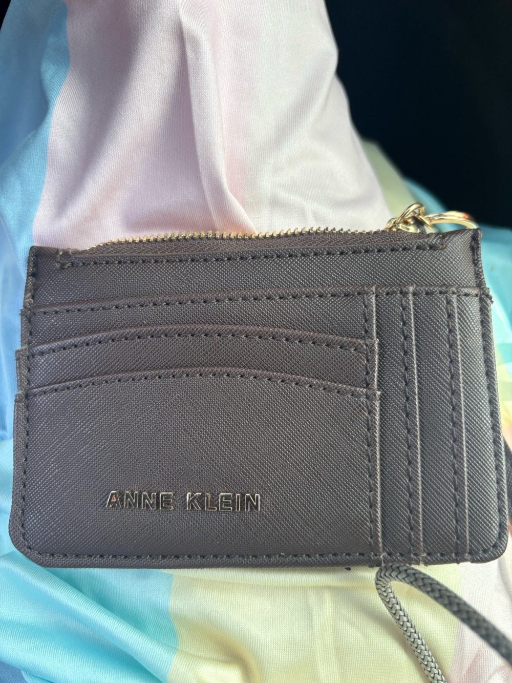 Anne Klein Brown Cardholder Wristlet with Zip
